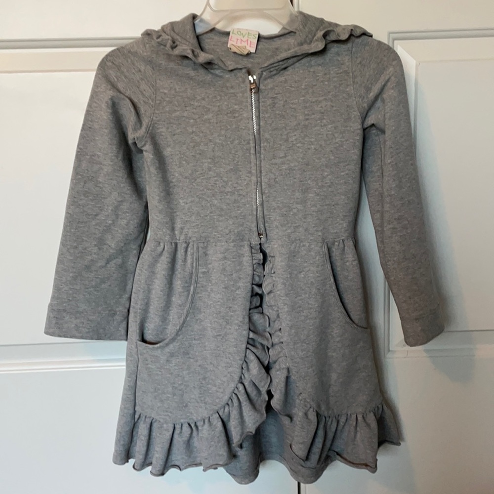 Girls ruffle trim hoodie